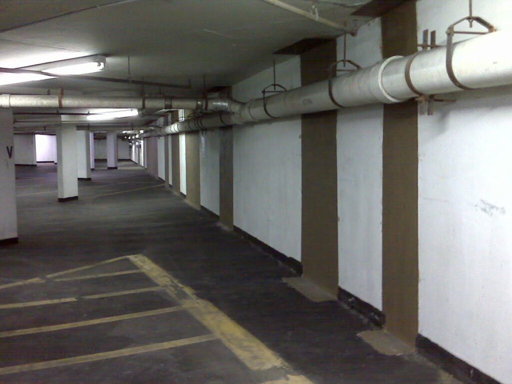 Underground parking garage concrete repair