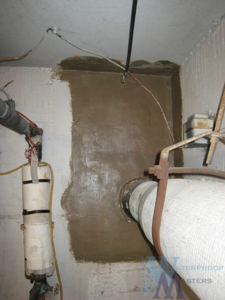 Main waterpipe entering wall repair – Waterproof Masters project photo 1