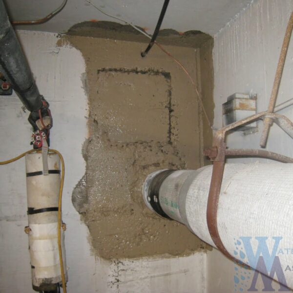 Main waterpipe entering wall repair – Waterproof Masters project photo 2