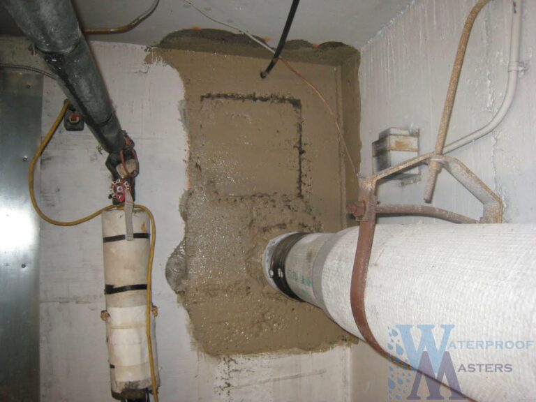 Main waterpipe entering wall repair – Waterproof Masters project photo 2