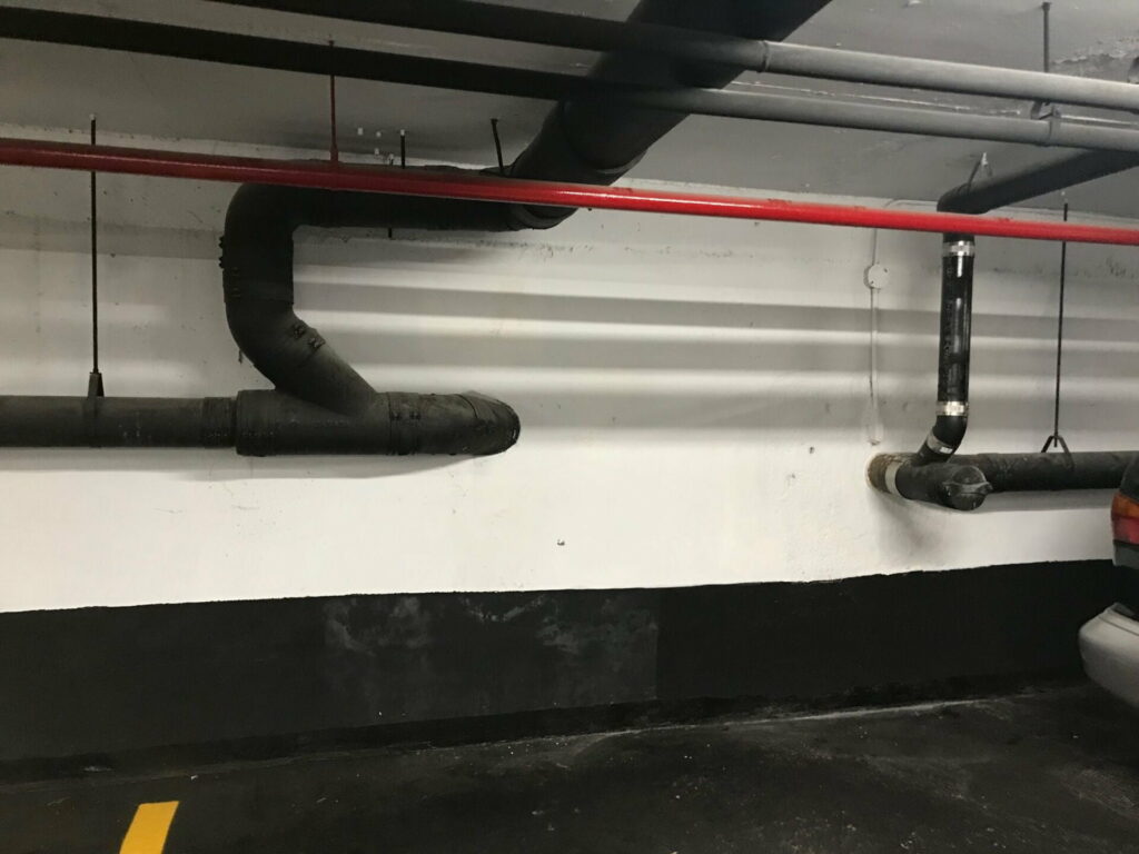 Crystalline waterproofing used in an underground structure