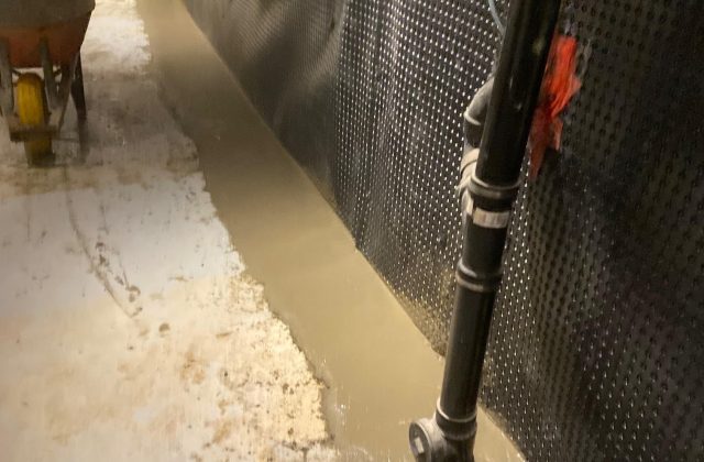 Interior basement waterproofing with weeping tile Interior basement waterproofing with weeping tile