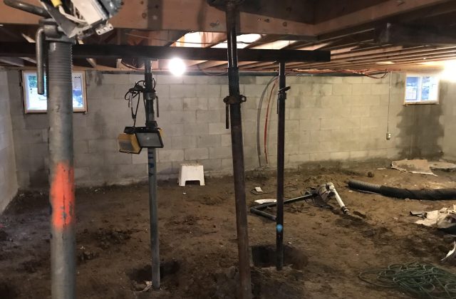 Basement underpinning in progress Basement underpinning in progress